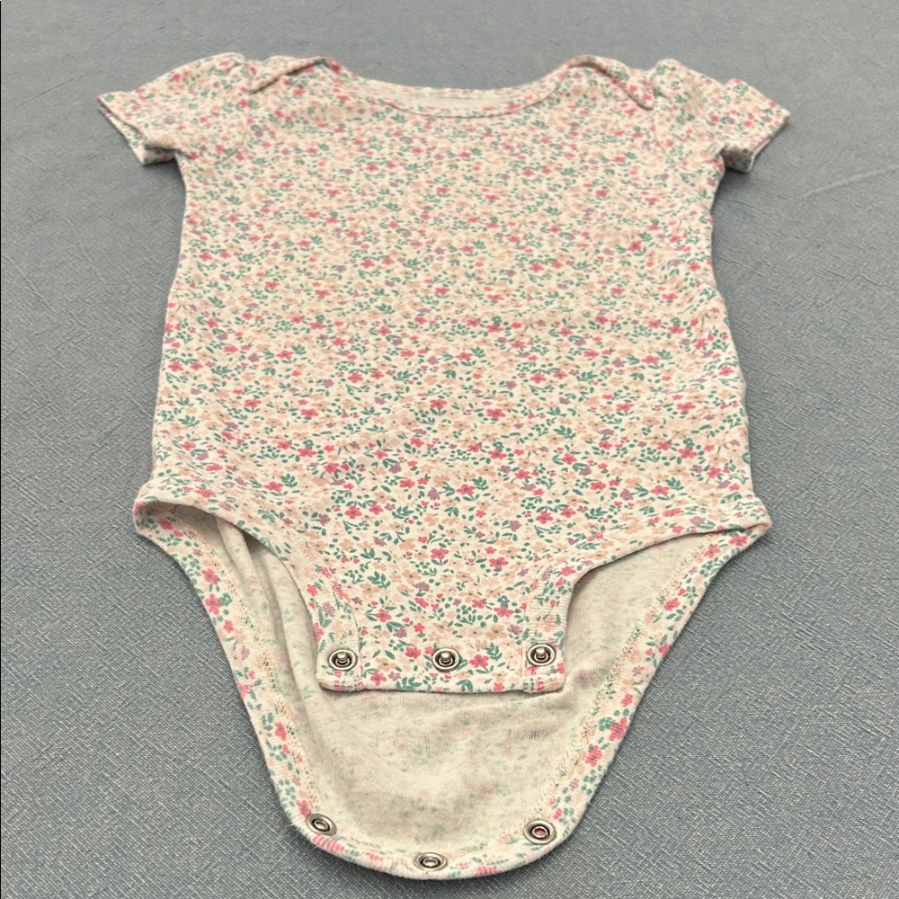 Carter's Pink and Cream Floral Bodysuit